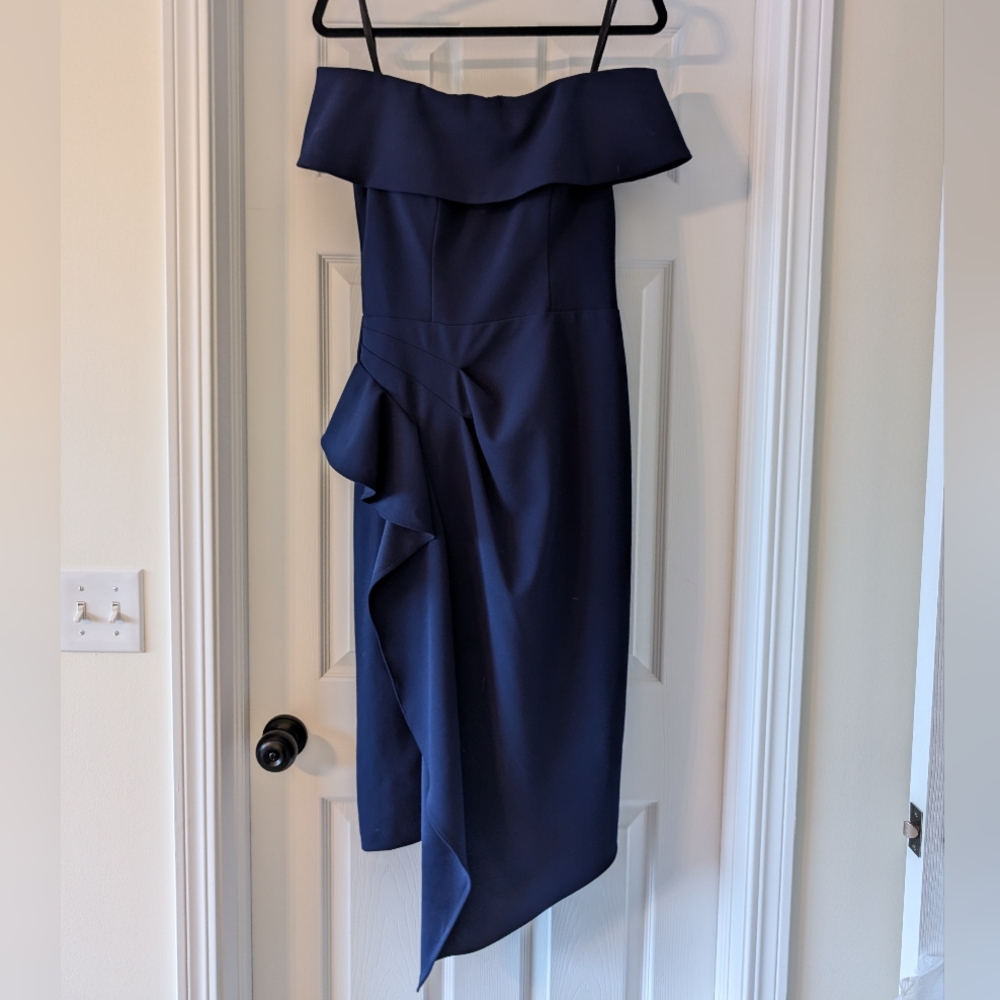 Betsy & Adam Off the Shoulder Ruffle Dress